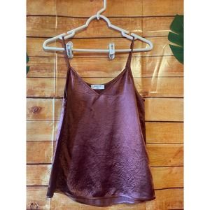 Aritzia Babaton Everly Camisole Silky Satin Tank Top Brown Size XXS (flawed)